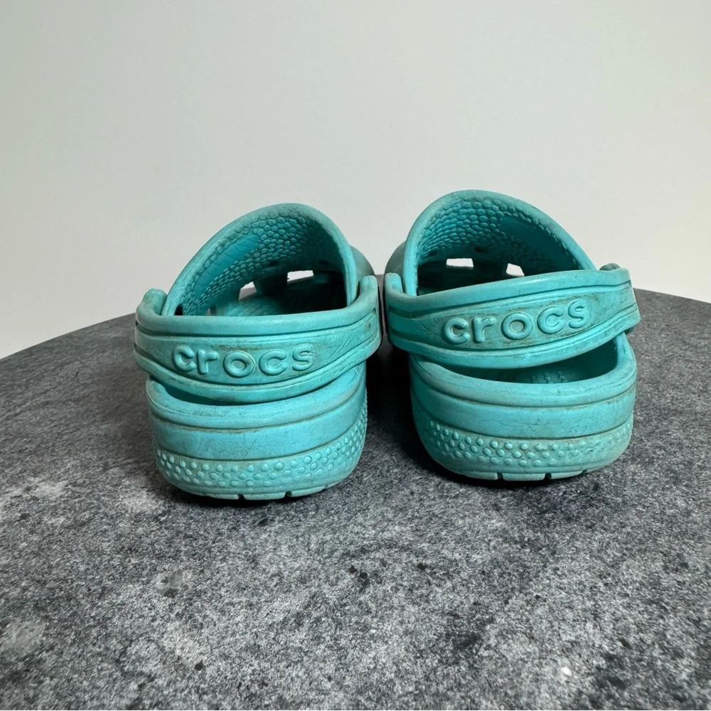 Teal Blue Crocs Rubber Clogs 6